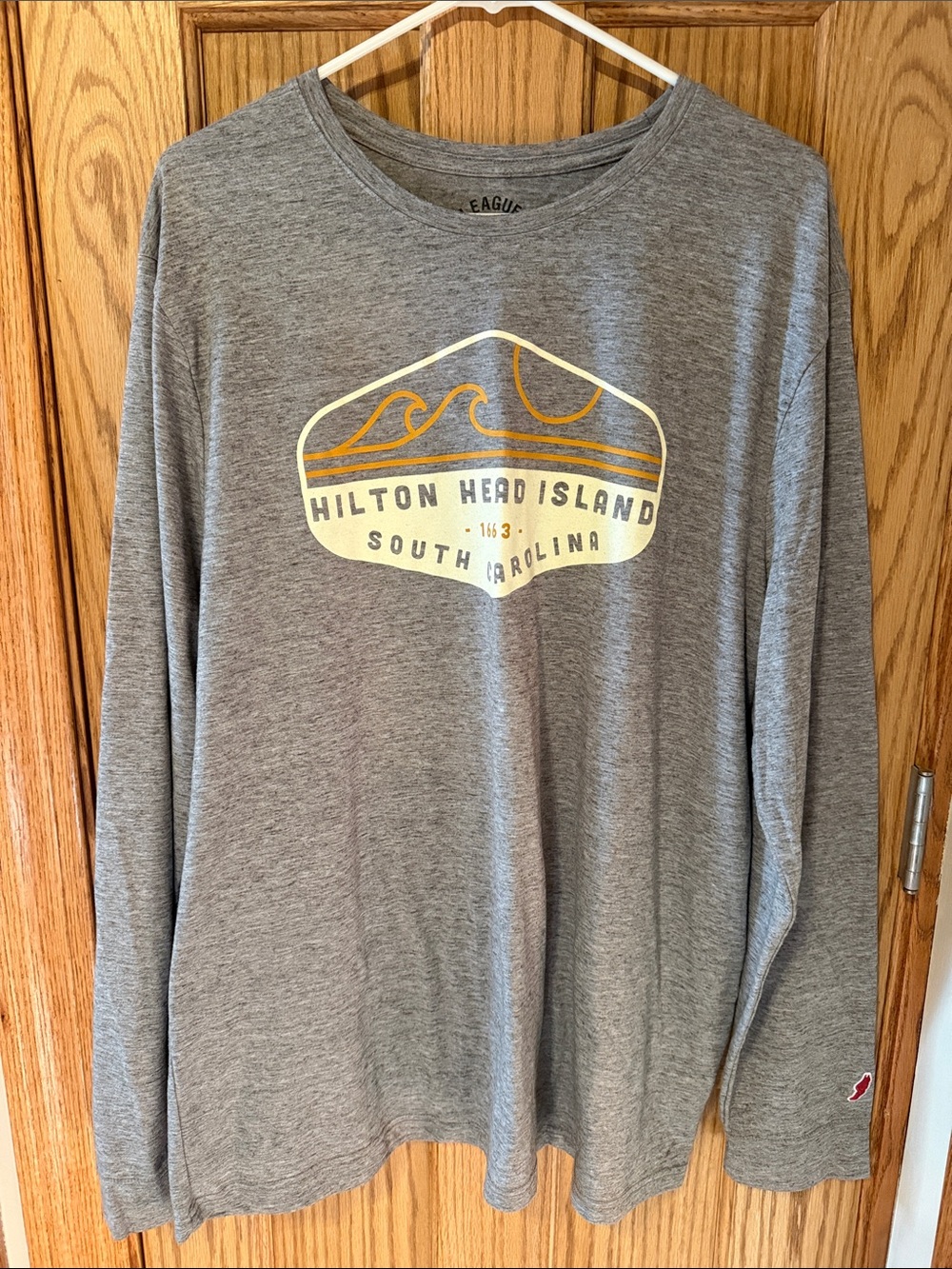 League Gray Crewneck Sweater with Yellow Graphic